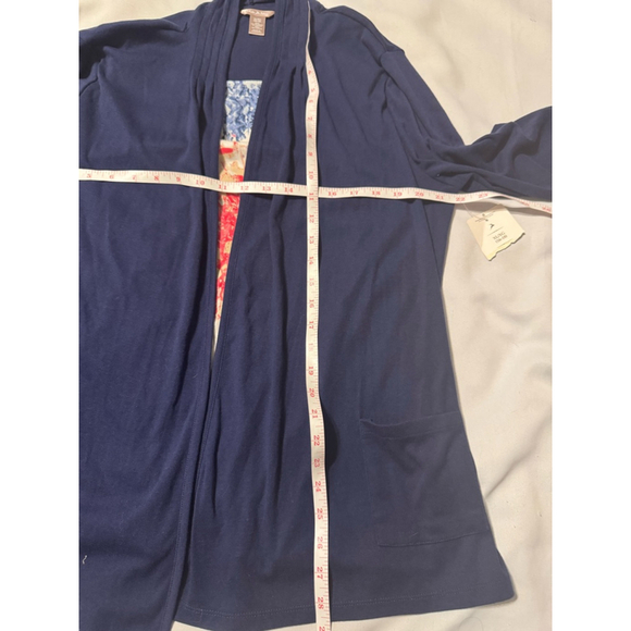 White Stag Cardigan Women’s XL Blue Artsy Layered Attached Top - Picture 5 of 5